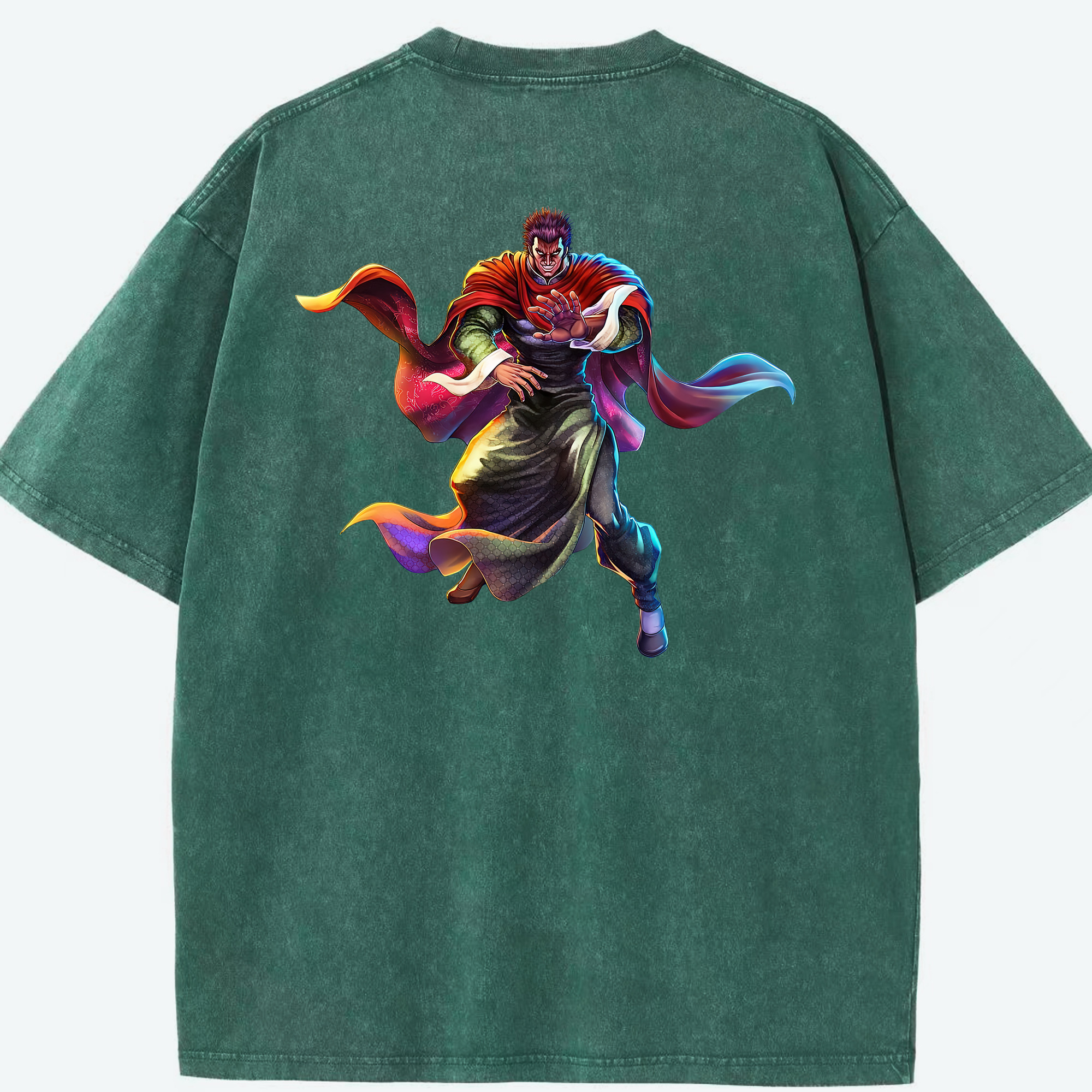 （画像用） 北斗の拳 Fist of the North Star 綿100% ヴィンテージ風 半袖Tシャツ（背面プリント）